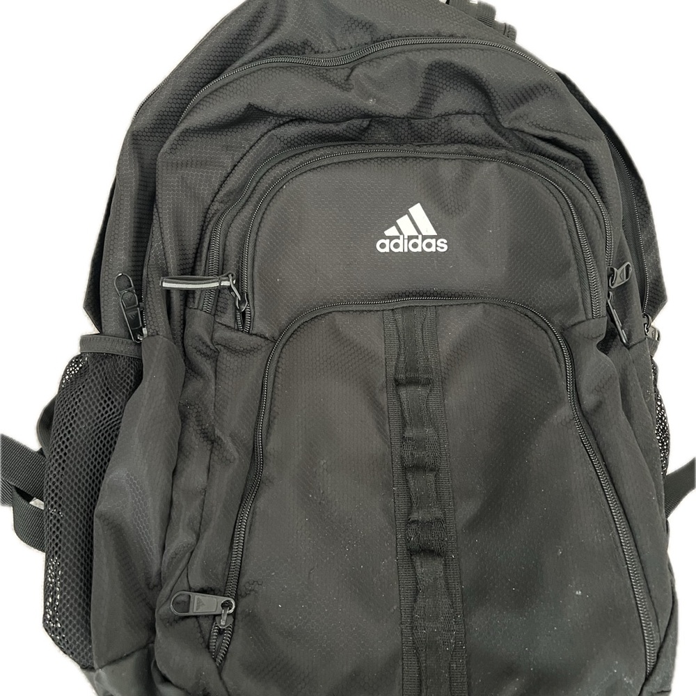Adidas Black Backpack with Padded Straps and Compression Features